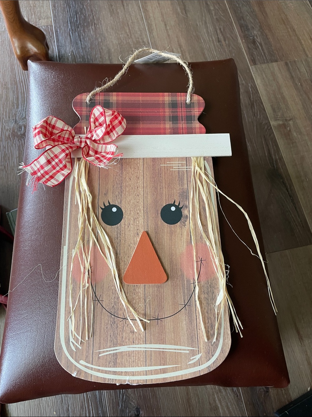 Scarecrow Head Fall Harvest Door Hanger